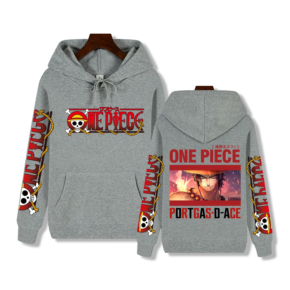 One Piece handsome Portgas·D· Ace print Autumn/Winter comfort thick men's high quality casual fashion warm street hoodie