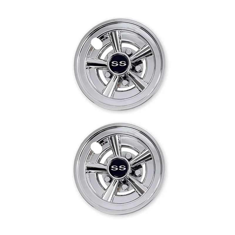 2Pcs 8Inch SS Golf Cart Wheel Covers 5 Spoke Design Hub Cap for Golf Carts for Club Car EZGO Yamaha