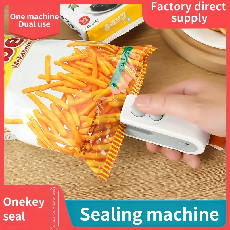 Household Food Bag Sealer One Press to Seal Snack Moisture-Proof Freshness-Locking Gadget