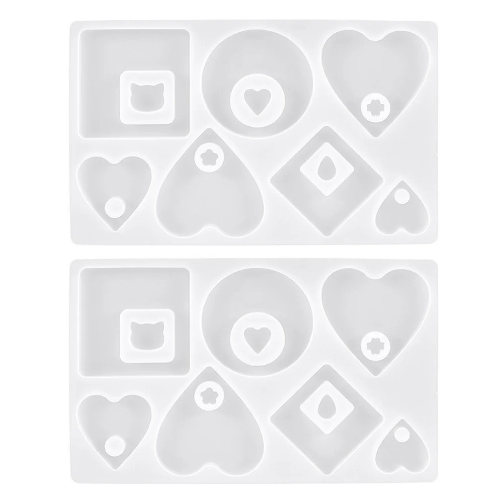 

2Pcs DIY Jewelry Molds Silicone Pendant Making Nonstick Easy Demold Durable Craft Epoxy Pendant Mold DIY Jewelry Mold