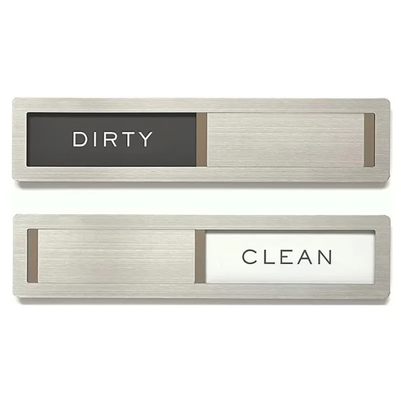 Acrylic Sliding Magnet Dishwasher Status Indicator Dirty Clean Toggle Sign for Kitchen Cabinet Door Dishwasher Status Indicator