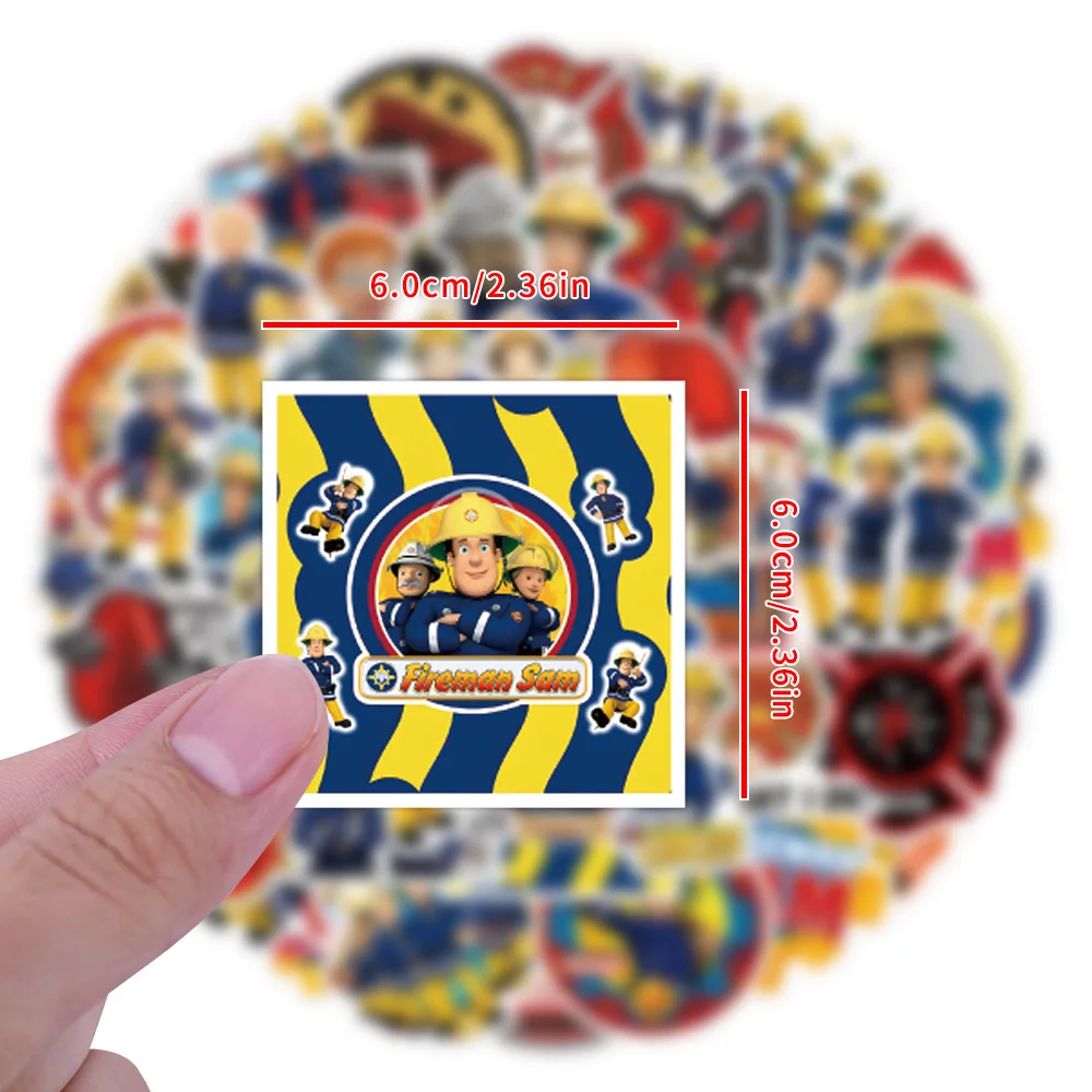 10/30/55PCS Fireman Sam Cartoon Stickers Safety Education Kids Gift DIY Notebook Laptop Luggage Cute Decals Funny Graffiti Toys