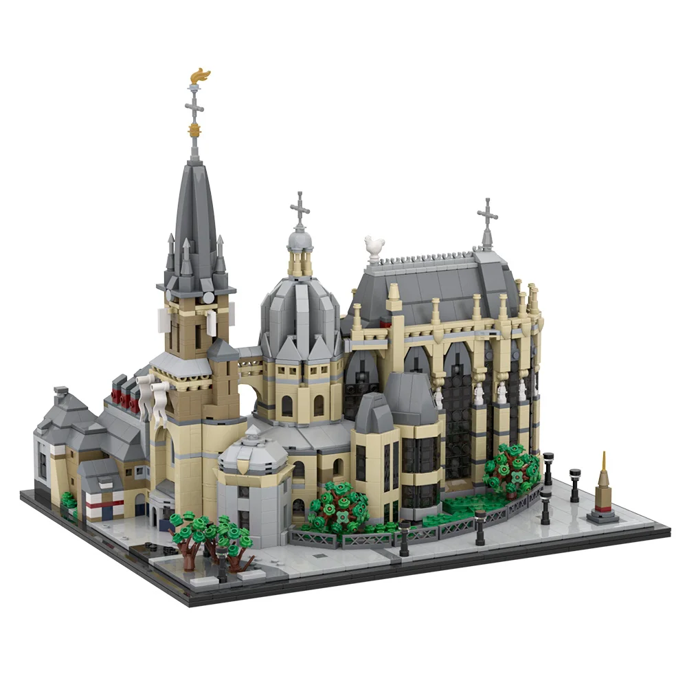 MOC Catedral de Aachen-Mausoleo de Charlemán, bloques de construcción, modelo Mausoleum de Charlemagne, juguetes de ensamblaje, regalos para niños