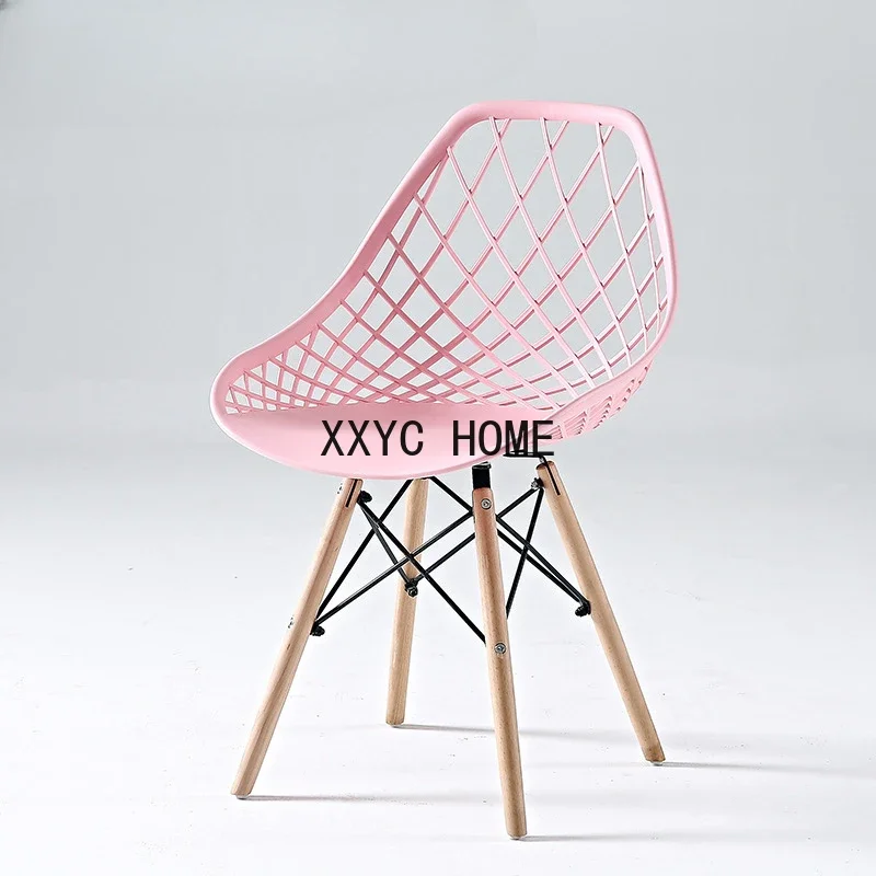 Designer Pink Wooden Dining Chair Cafe Lightweight Plastic Chair Bar Stool Kitchen Restaurant Stuhl Bedroom Furniture