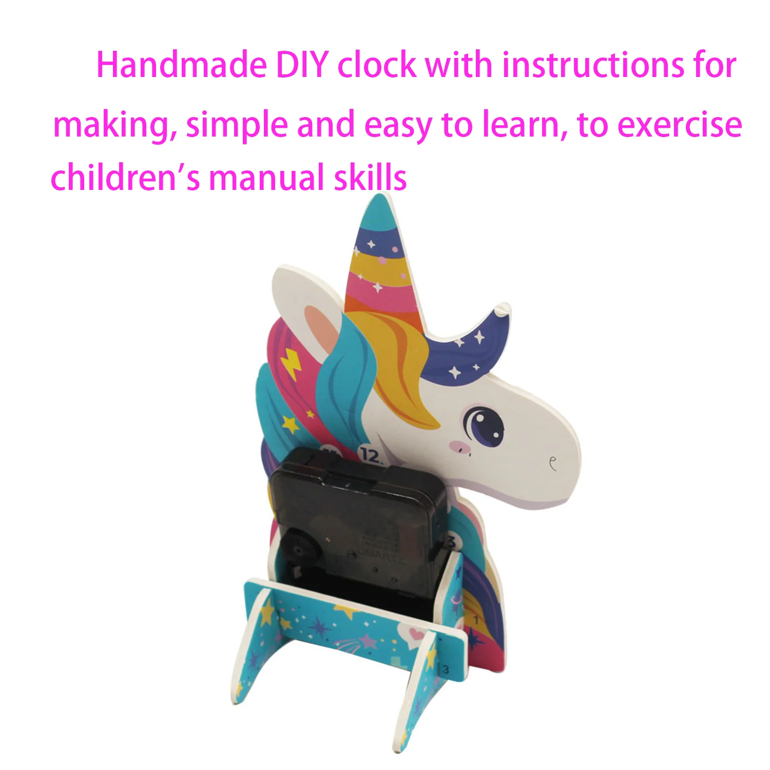 Science Small Production Stem Children's Material Pack, Creative Handmade Clock, Includes Instructions and Video Tutorial