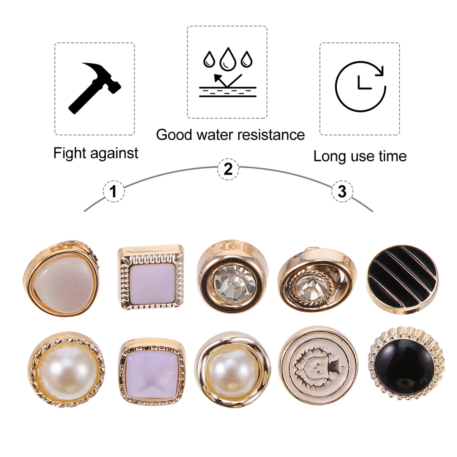 

100Pcs Metal Buttons Delicate Craftsmanship Beautiful Appearance Practical DIY Shirt Hat Sweater Decoration Metal Buttons