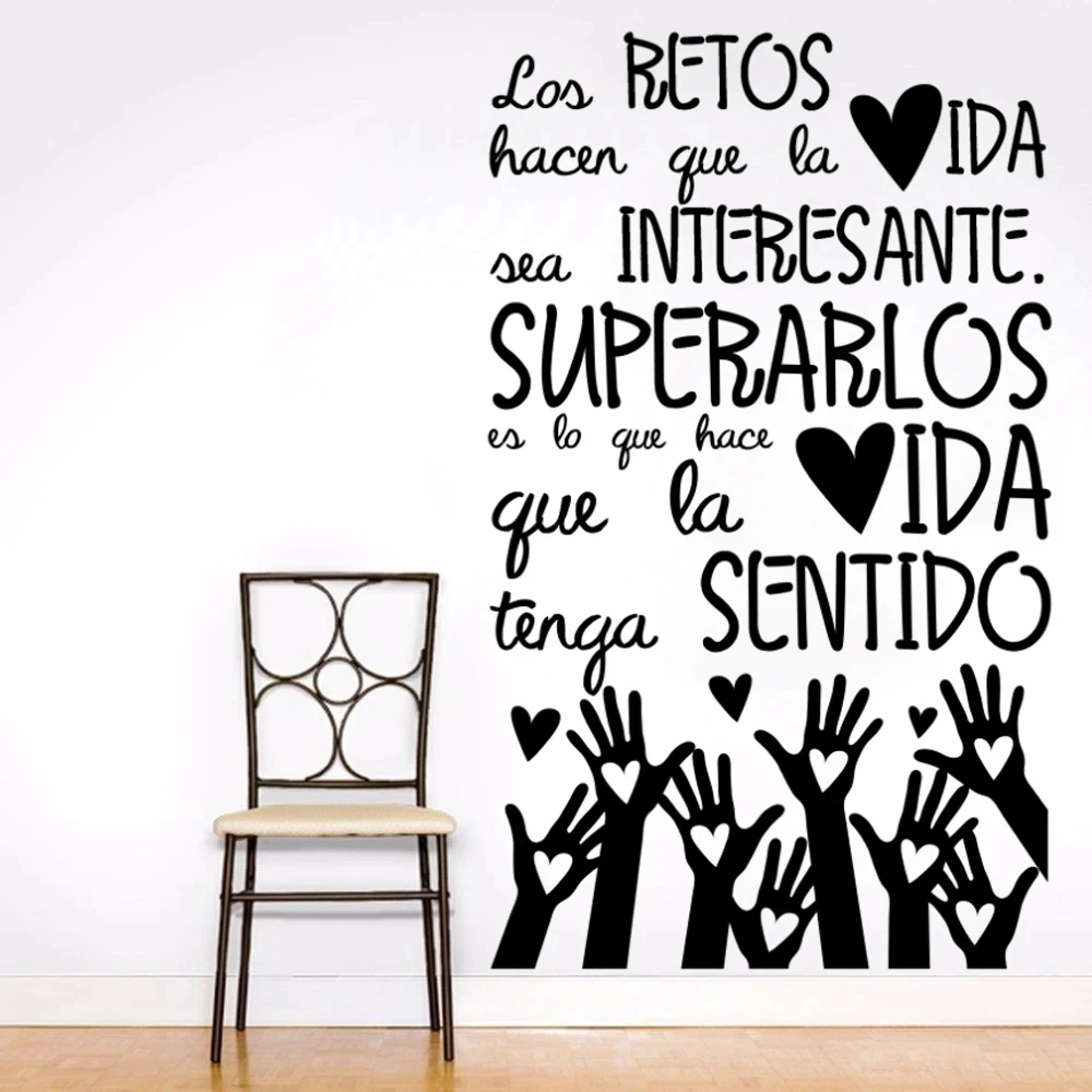 1 pc meaningful spanish words Wall Stickers Decorative Sticker Home Decor For Kids Room Living Room Home Decor Wall Art Decal
