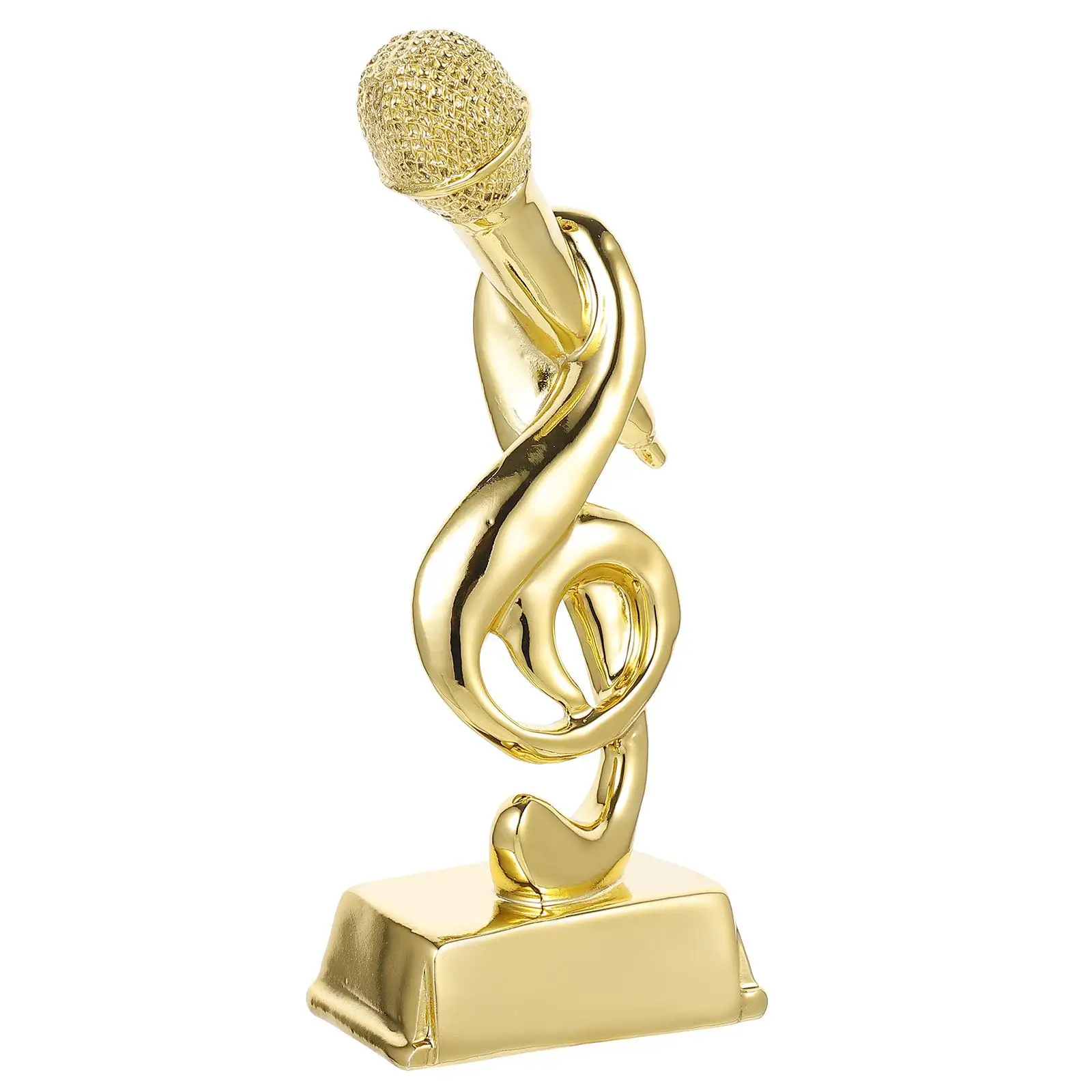 Fake Mic Music Trophy Delicate Singing Competition Decorative Note Microphone Work Karaoke