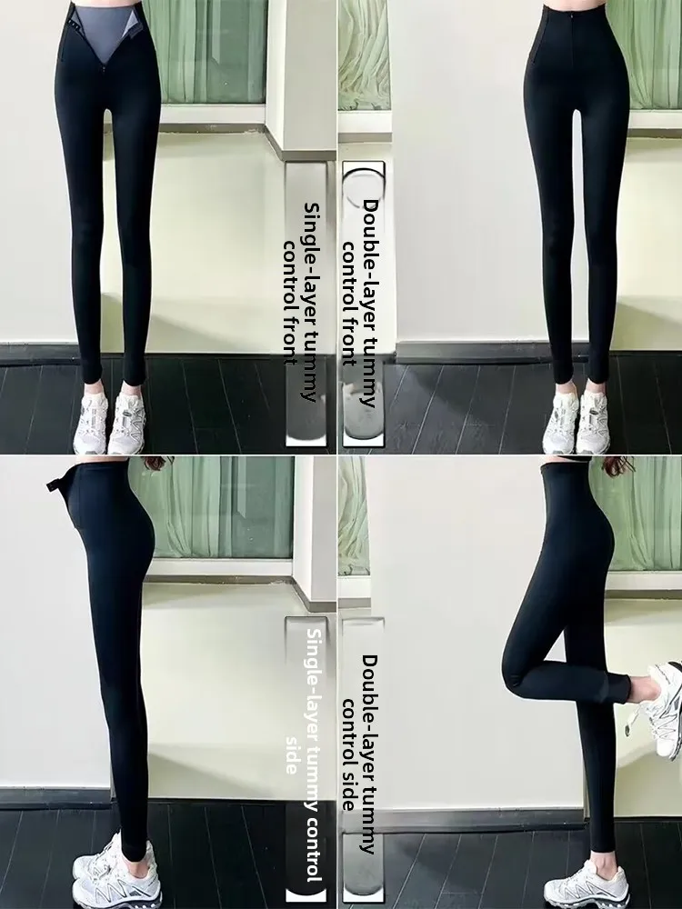 

Брюки из овчины с высокой талией, женские брюки Flagip Store, облегающие брюки с двойной подтяжкой живота и застежкой-молнией, верхняя одежда