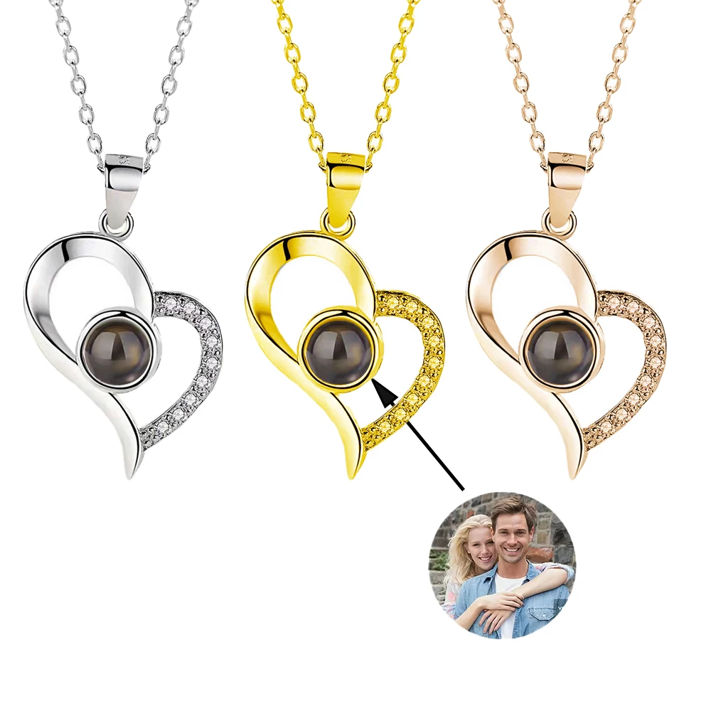 

Custom Photo Projection Necklace with Photo Inside Love Pendant Projection Photo Necklace with Photo Projection