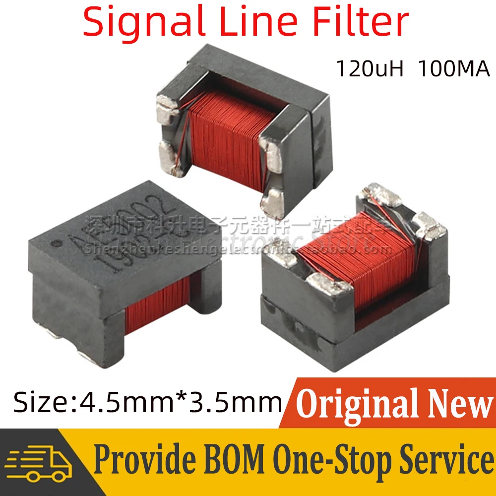 2pcs AE5002 SMD SMT Surface Mount Common Mode Choke Coil Inductance 120uH 100MA Signal Line Filter Inductor 4.5mmx3.2mm