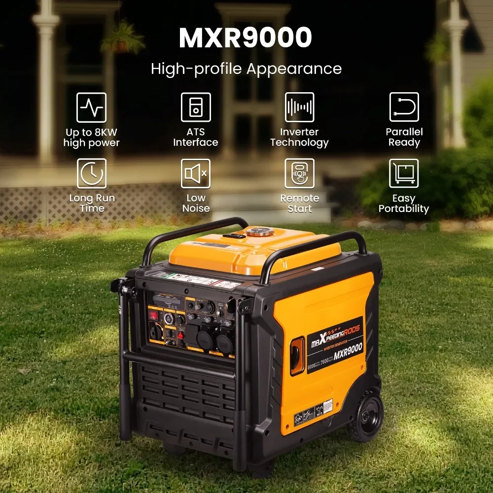 Petrol Generators Inverter Petrol Generator Portable 7500W E-start with ATS Interface and wheels Variable frequency generator