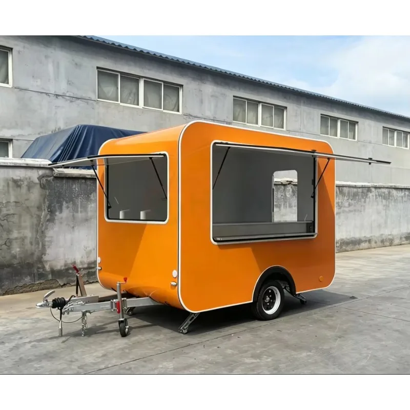Carro de Comida Multifuncional con Diseño de Coche Gourmet para Venta Móvil, Remolque de Desayunos y Comida, Vehículo de Cuatro Ruedas para Calle Peatonal Escénica, Diseño a Medida