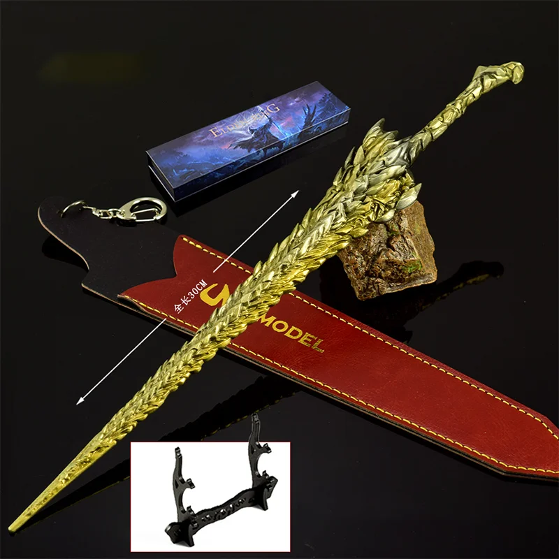 30cm 링 ER 게임 근접 검 모델 드래곤 킹의 Cragblade 선물 상자 탁상 장식품 Katana 선물 컬렉션