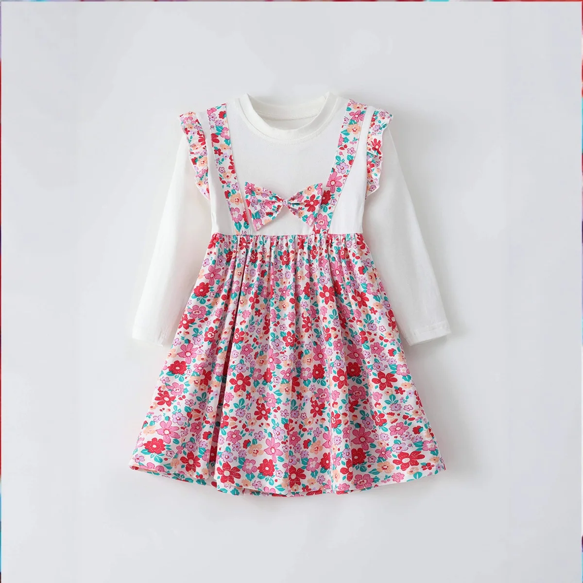 Baby Girl Spring and Autumn New Style Bow Dress Princess Dress Cute Children's Fashion and Beautiful Kids Skirt