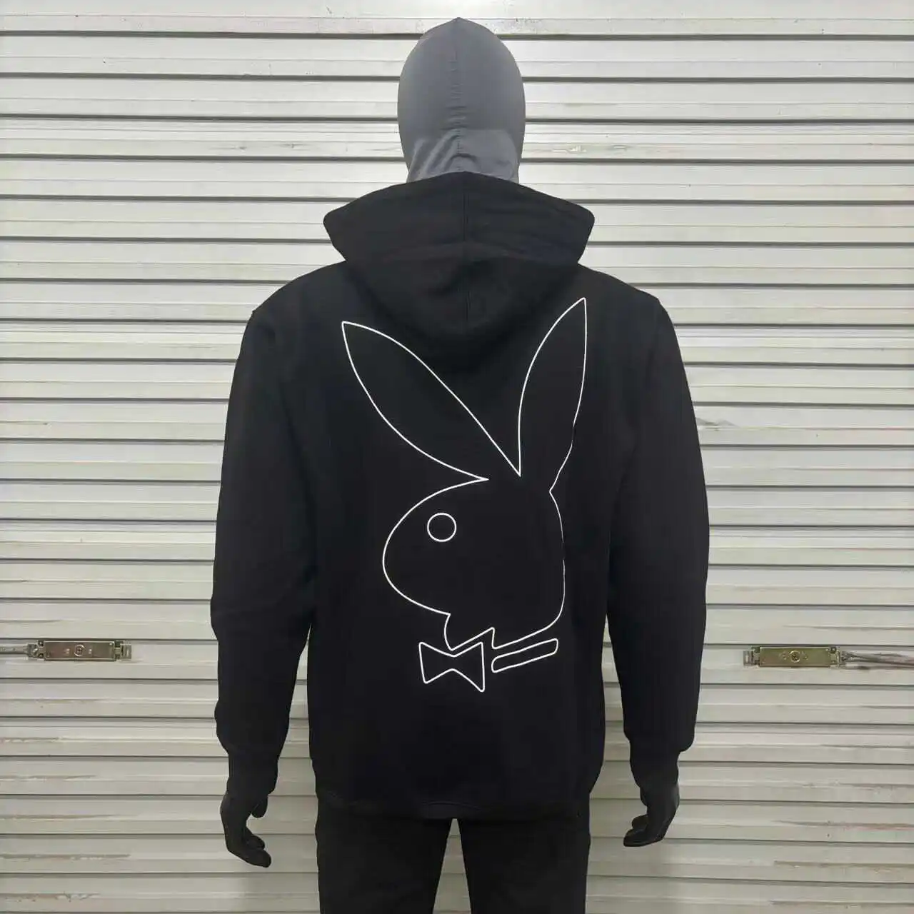 

RE Collaborative Большая свободная мужская толстовка с капюшоном на подкладке Ba Rabbit Fce, уличная теплая, удобная, весна-осень-зима