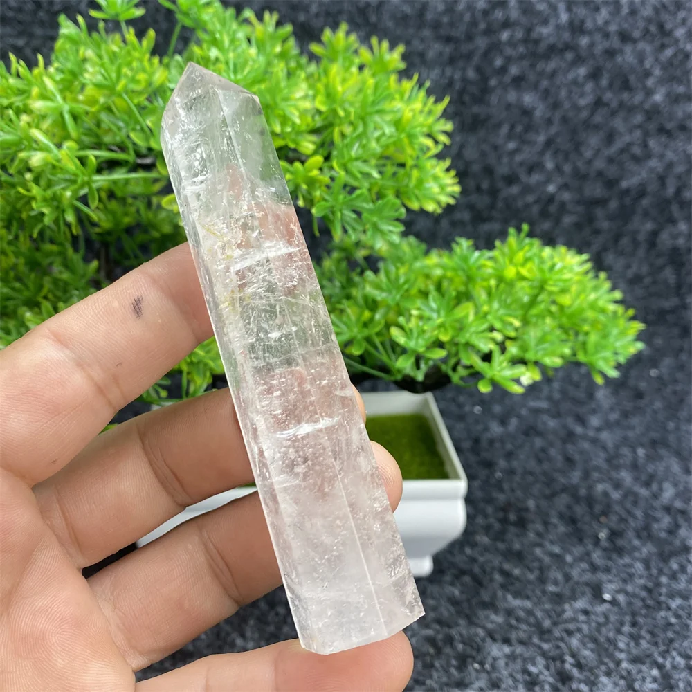 Natural Gemstone White Crystal Clear Crystal Quartz Obelisk Tower Reiki Healing Crystal Wand Healing