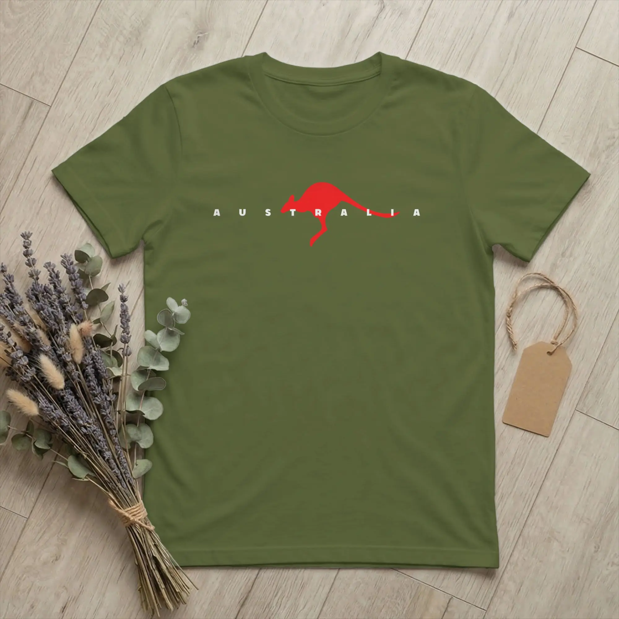 Camisetas masculinas de algodão com estampa de canguru da Austrália, camiseta inovadora com gola redonda, bandeira australiana, manga curta, presente de aniversário