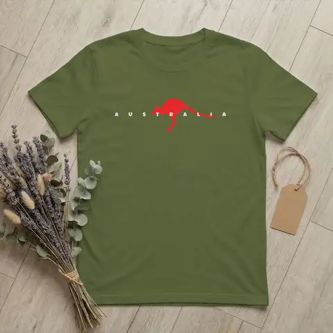 Australia Kangaroo Southern Cross T Shirts Men's  Cotton Novelty T-Shirt O Neck Aussie Flag Tees Short Sleeve Tops Birthday Gift