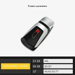 Suitable new for Audi A4L Q5l A5 S5 TT Q7 17 18 19 modified RS S key case piano black key back cover cover
