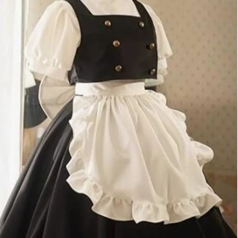 Anime Kirisame Marisa Cosplay Costume Maid Lolita Dress Uniform with Apron Hat Suit for Women Halloween Carnival Party Outfits view 5