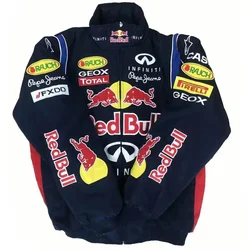 F1 Rennuniform, bestickte Rennmotorraduniform, Mannschaftsuniform, lässige langärmelige Baumwolluniform