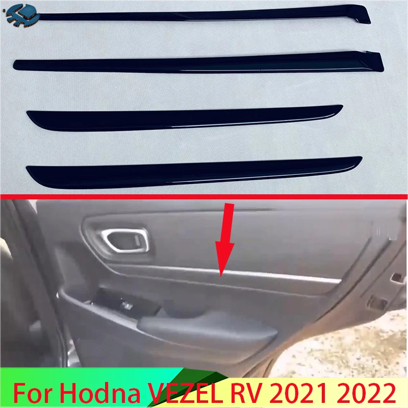 Для HONDA VEZEL HR-V 2021 2022, автомобильные аксессуары, фортепиано, черный автомобиль, внутренняя дверь, декоративная отделка кузова, акцентная молдинга
