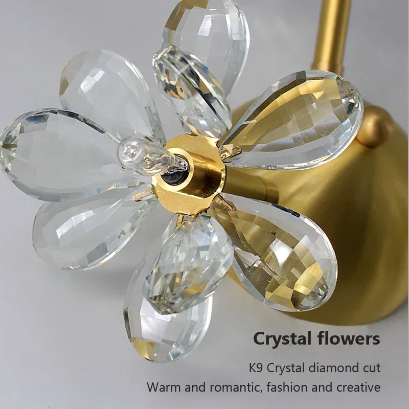 Modern Crystal LED Teto Lâmpada, Luminária para Corredor e Corredor, Flower Light para Entrada, Hall e Varanda, Luminária