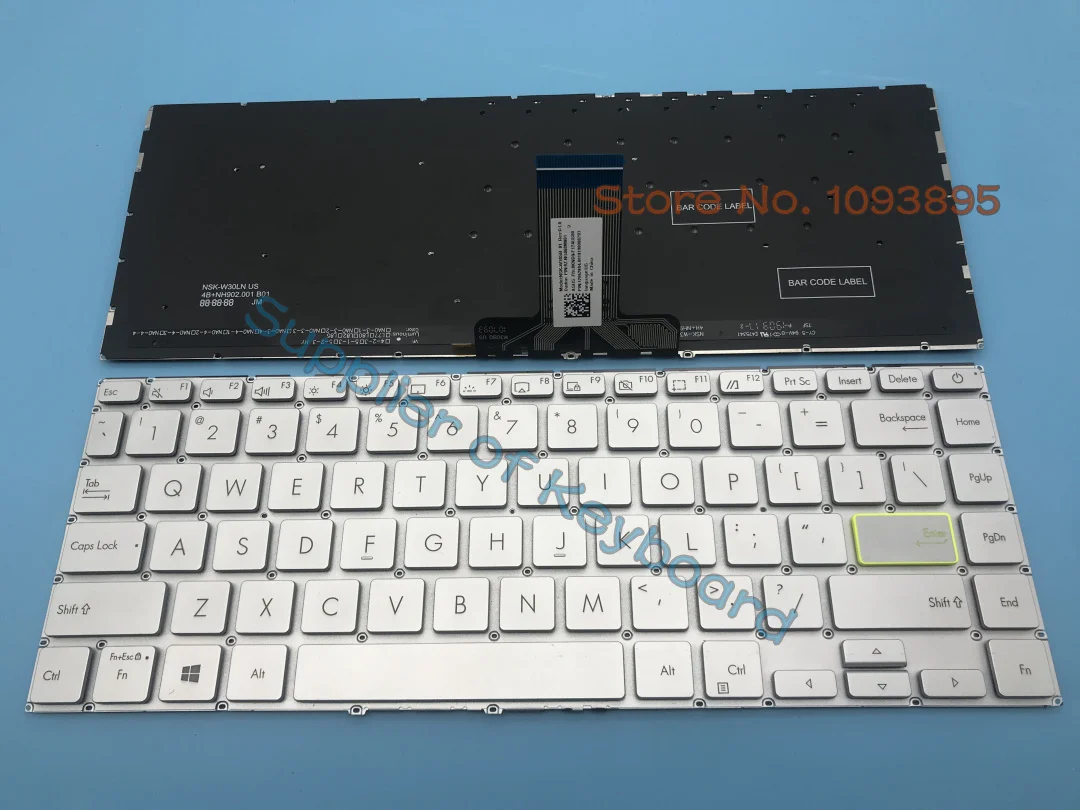 

New For ASUS VivoBook S14 S433EA S433EQ S433FA S433FL S433JQ Laptop English Keyboard Silver Backlit