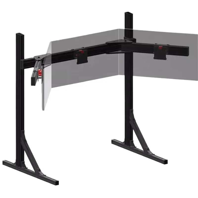 Racing simulator single screen bracket floor hanger