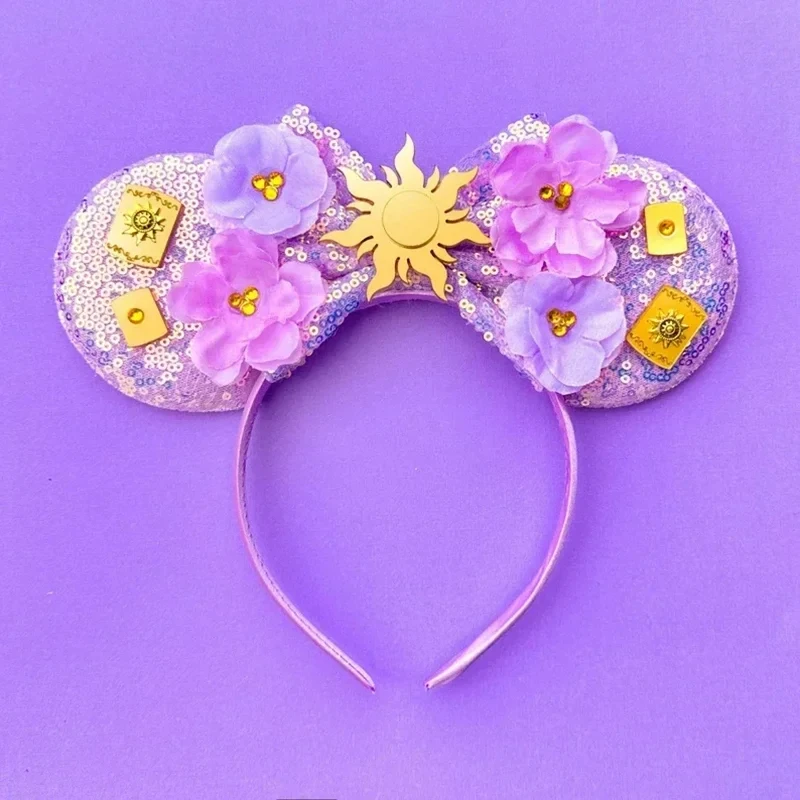 Disney Rapunzel Ear Headband For Adults Tangled Mickey Mouse Chameleon Hairbands Women Girls Kid Sunflower Hair Accessories Gift view 2