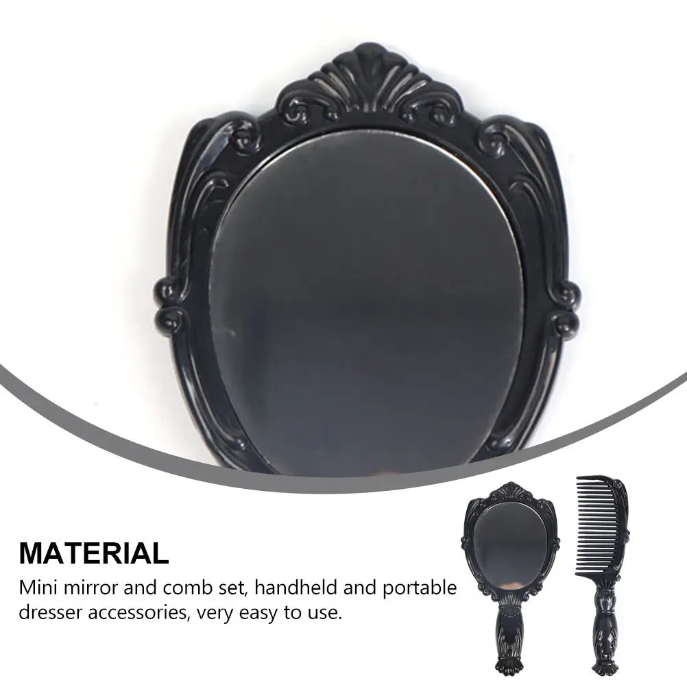 

1Set Mini Comb Mirror Smoothing Hairdressing Kit Portable Handheld Compact Mirror Comb Perfect Travel Makeup Accessories