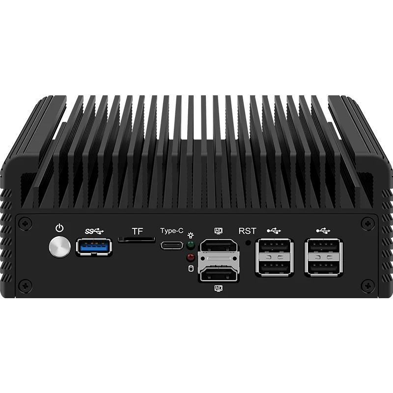 جهاز كمبيوتر صغير بدون مروحة من PfSense Proxmox ، 6x i226-V ، 6 LAN ، 2.5G ، جهاز توجيه جدار الحماية ، 12th Gen ، Intel i3 ، N305 ، N100 ، DDR5 ، 2x HDMI2.1 ، USB 3.2 ، Type-C