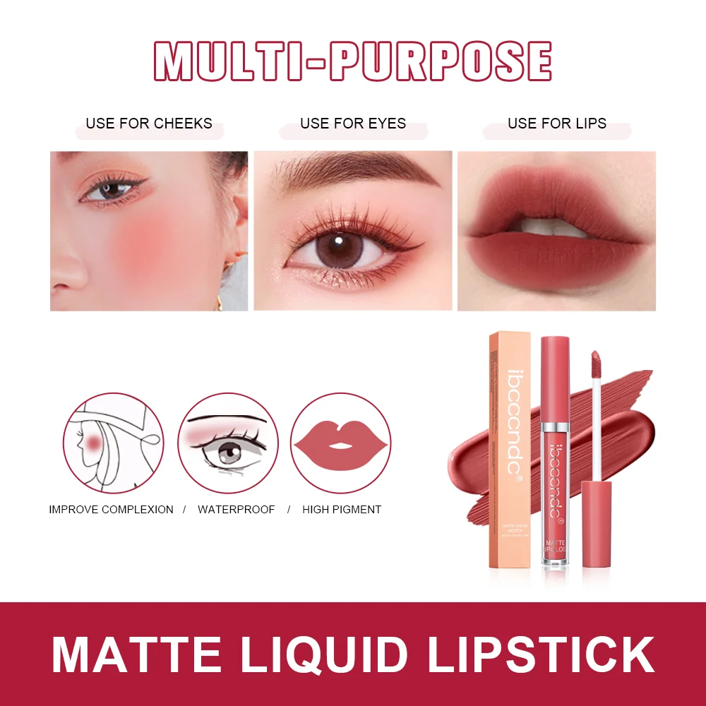 Matte Velvet Lip Gloss Lipstick Waterproof Non-stick Cup Not Easy To Fade Long Lasting Lip Glaze Lipstick Makeup Cosmetics