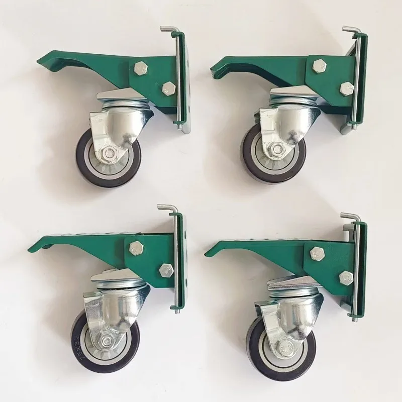 3 inch iron core polyurethane heavy duty casters woodworking workbench foot lifting casters  side mounted universal casters