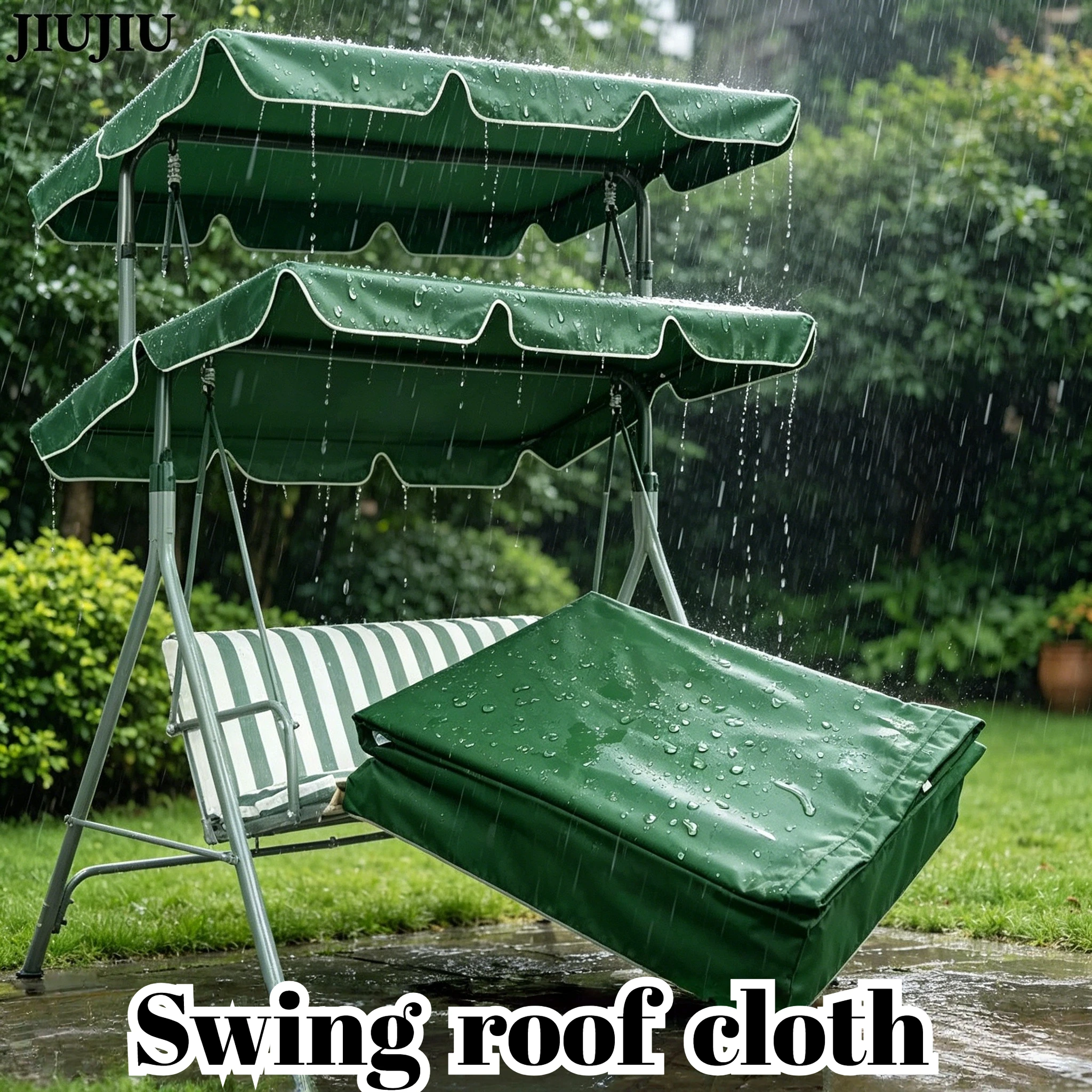 Outdoor Terrace Garden Swing with Oxford Fabric Waterproof UV Resistant Sunshade with Sunshade Suitable for Courtyard Furniture