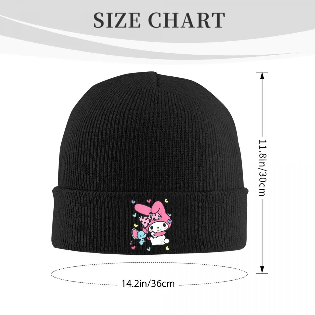 My Melody And Friend topi rajut hati manis untuk pria wanita Beanie topi modis musim gugur musim dingin topi kasual kartun lucu akrilik