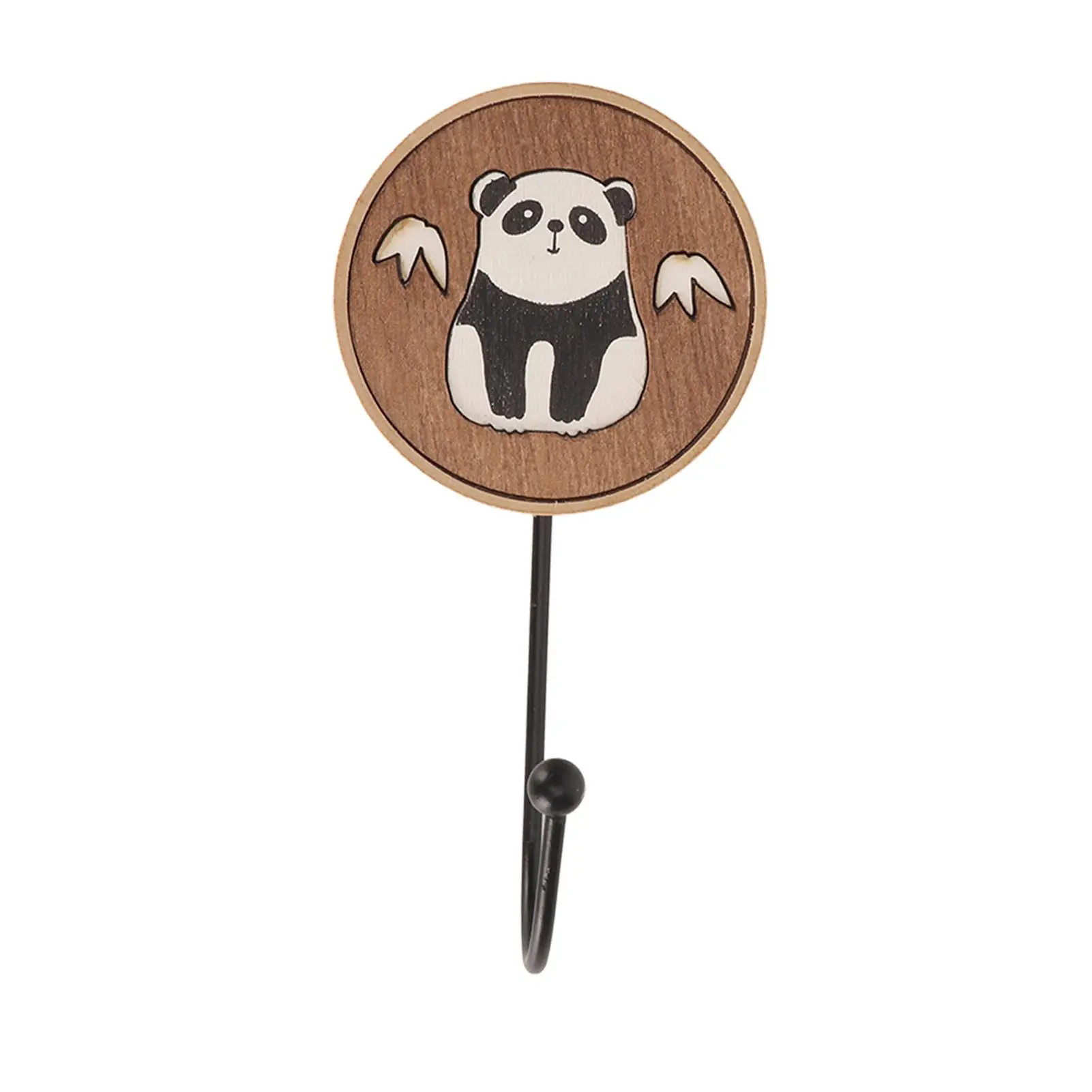 Adorable Cartoon Animal Wooden Wall Hooks - Strong Adhesion, Polished Finish for bedroom & Kitchen Decor