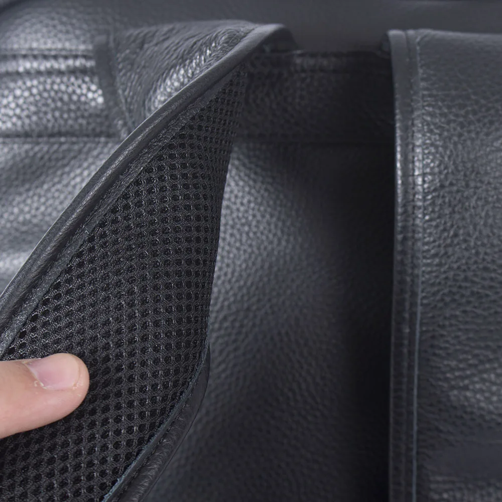 S.WORKER Herren-Rucksack aus echtem Leder, lässige Schultaschen, großer klassischer Reise-Tagesrucksack, Geschenk für Männer – Detail 12