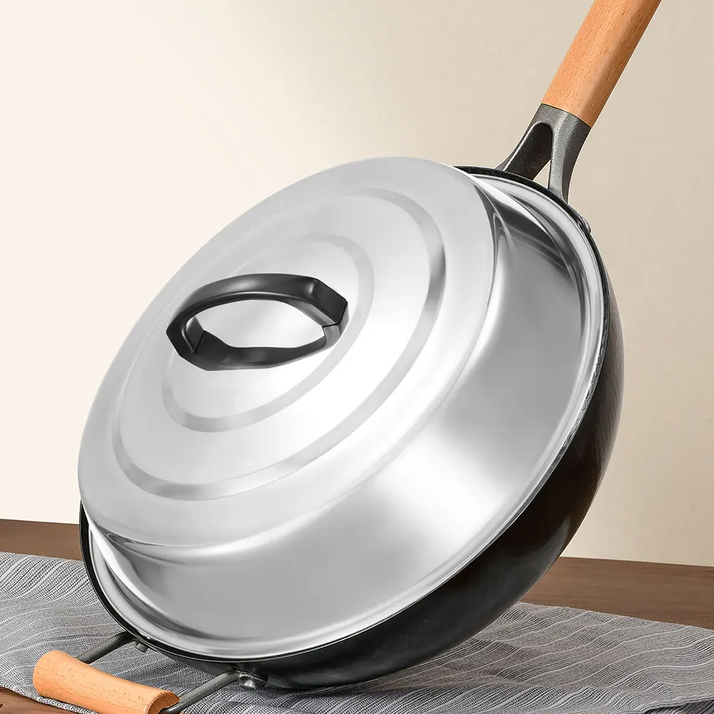 

Stainless Steel Thicken Pan Lid 34CM Anti Hot H Replacement Cover Frying Pans Stockpot Wok Steamer Home Kitchen Bar Use