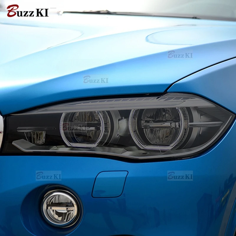 

Для BMW X5 F15 M F85 Sport 2014-2018 2 шт. Защитная пленка для автомобильных фар Дымчатая черная пленка прозрачная наклейка из ТПУ против царапин