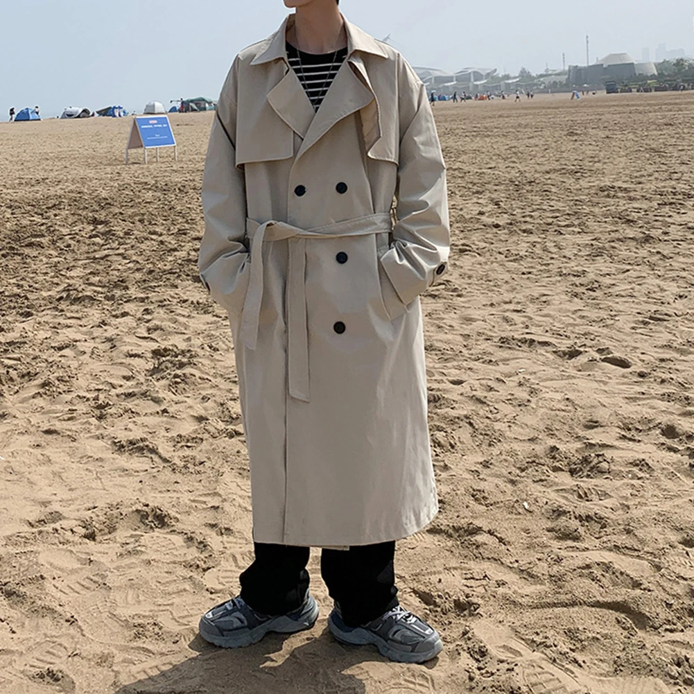 Veste à Double boutonnage Trench-Coat de Style coréen, couleur unie, vêtements d'hiver, vêtements d'automne, tissu en Polyester, tout nouveau décolleté à revers