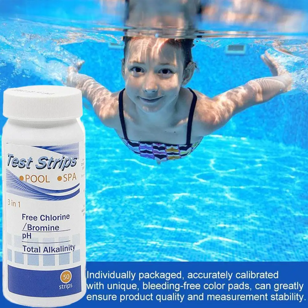 3/7in1 Chlorine PH Test Strips SPA Swimming Pool Water Chlorine Alkalinity Residual Hardness Strip PH Paper Test Tester Val B6Q3