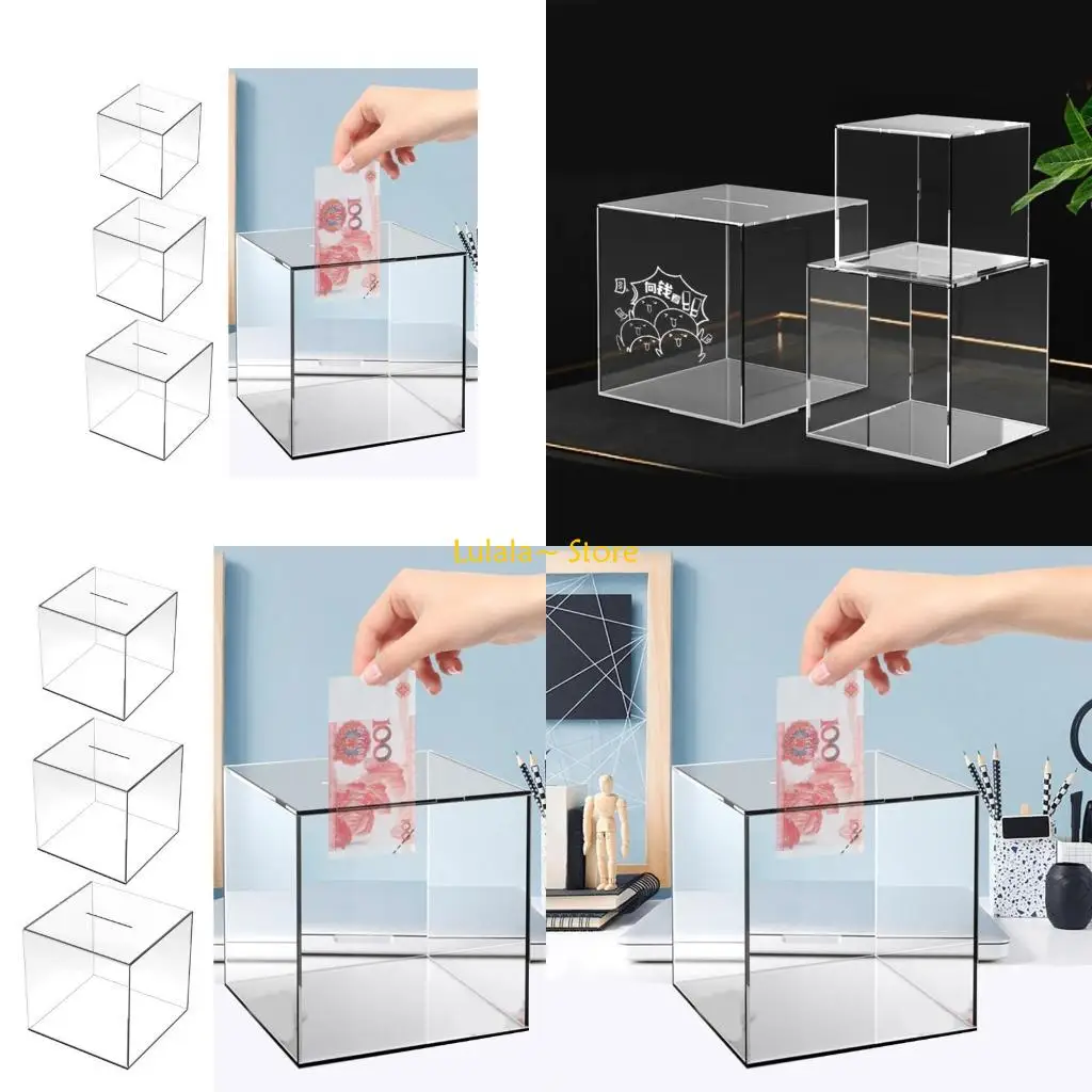 

Y4QA Piggy Banks for Adults Clear Acrylic Money for Kid Break to Open Birthday Home Decorations Great Gifts