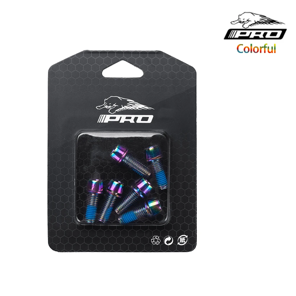 IIIPRO 6 Stück farbige Fahrrad-Scheibenbremssattelschrauben M6 x 18 mm MTB-Fahrrad-Edelstahl-Befestigungsschrauben – Detail 1