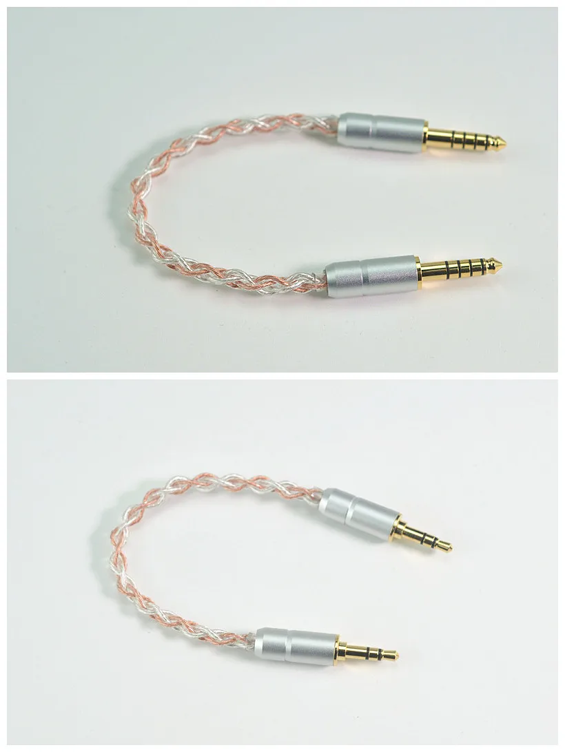 4-strand braided single crystal copper+single crystal copper silver plated pair recording cable 3.5mm pair 3.5mm pair 4.4 pair 4