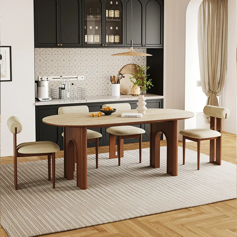 

Compact Wood Dining Table Chairs Center Living Room Modern Dining Table Desk Luxury Designer Unique Muebles Unique Furniture