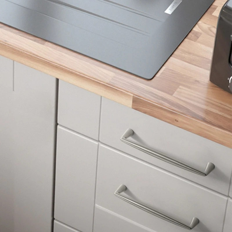 Solid Brass Furniture Handles Matte Silver Kitchen Cabinet Door Handles Home Accessories Handles for Wardrobe and Drawer Dresser