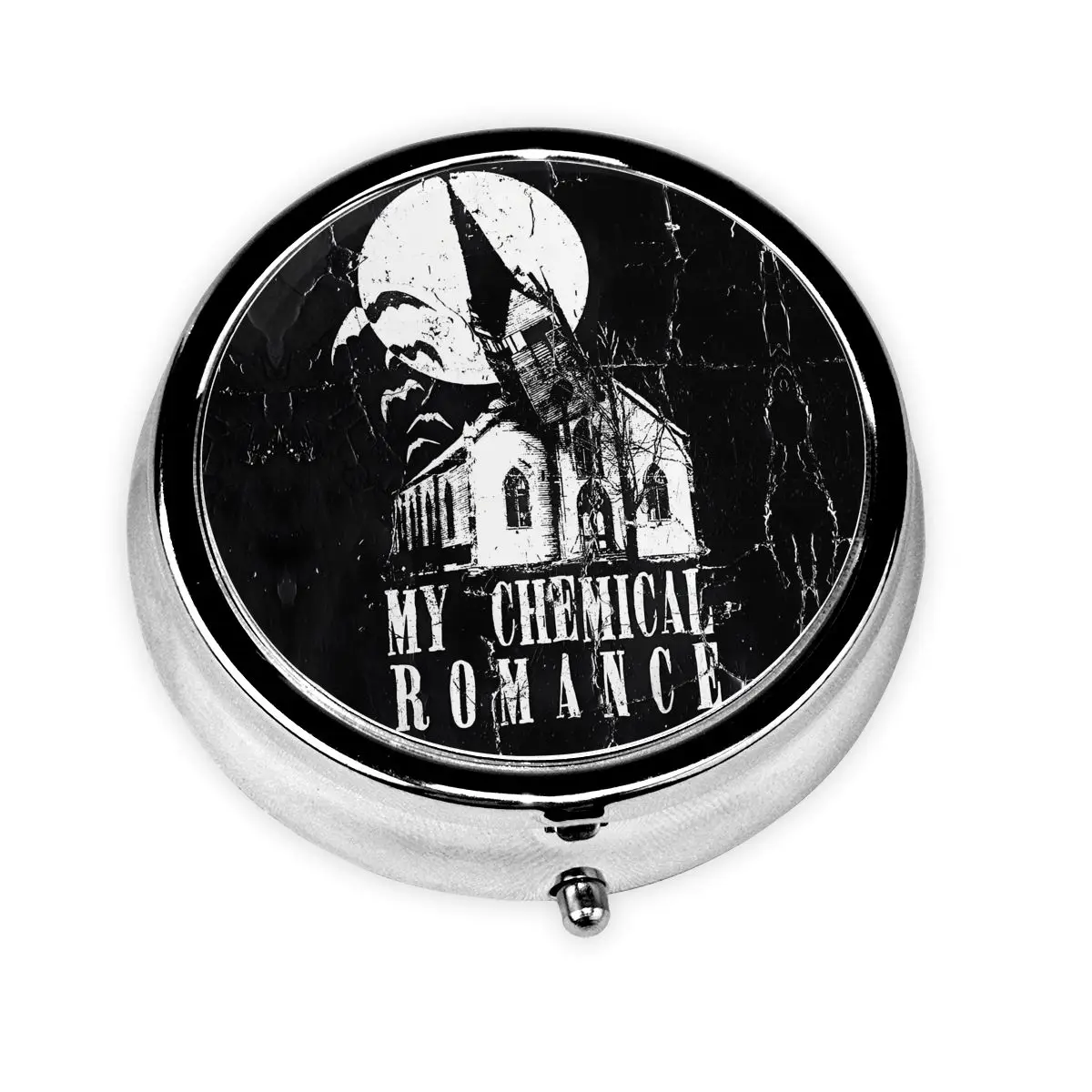 

Romances Round Pills Organizer Rock Band Three Cheers for Sweet Revenge Medicine Box Pill Box Splitters Storage Box