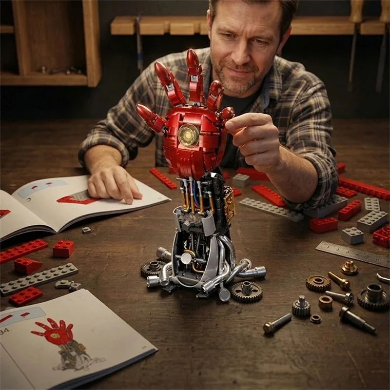 MOC Iron Gauntlet Building Blocks Sets Robot Hand Mecha Armor Toys Building Kits Room Decoration Gifts for Adults Toy 1452pcs